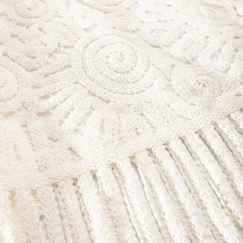 Boston Proper Crochet Fringe Halter Dress - Picture 4 of 11